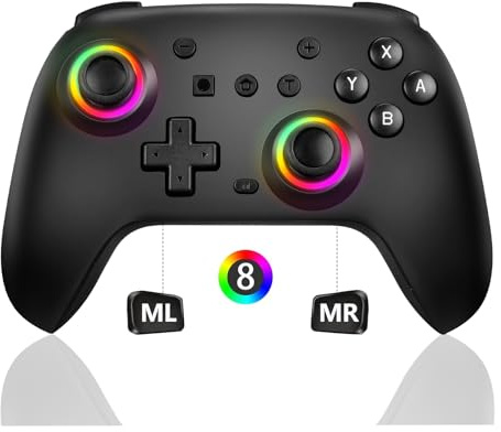 TECTINTER PC Gaming Controller,Wireless Controller for PC/Switch/iOS/Android - Bluetooth Gamepad with Hall Effect,RGB Lights,Programmable,Control-ler for Switch Pro/Black Myth: Wukong