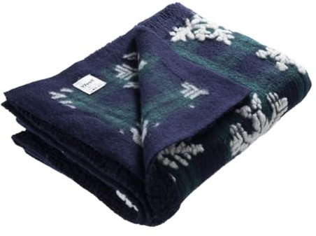 Woolf | Kuscheldecke aus Walkwolle 150x200 cm – Weiche & Warme Wohndecke mit Reliefmuster – Plaid für Sofa & Bett