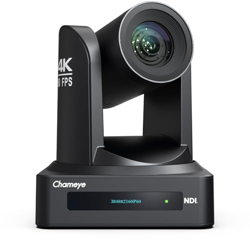 Chameye 4K 60fps NDI HX3 PTZ-Kamera, KI Auto-Tracking, 20-Fach optischer Zoom, HDMI/USB/3G-SDI/LAN/PoE für Live-Gottesdienste, Bildungs, konferenzen, (NDI-Lizenz enthalten), C520