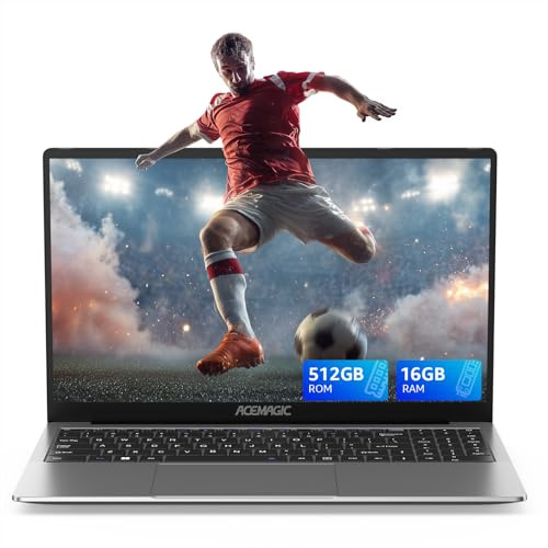 ACEMAGIC Neueste 15,6 Laptop, Quad-Core N-95 Prozessor bis zu 3,4GHz (Beat N5095) Laptop Computer, 16GB DDR4 512GB SSD Notebook mit Metallkörper Unterstützung WiFi, BT5.0