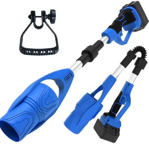 Souffleuse À Neige sans Fil, Pliable avec Batterie Et Chargeur, Souffleur de Feuilles, Électrique Puissant 21V, 10 Batteries Au Lithium, Légère Et Portable pour L'entretien de la Pelouse Blue
