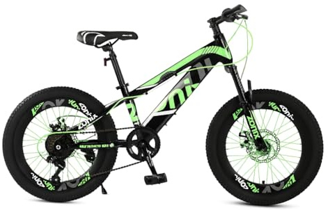 Zonix Kinder-Mountainbike 22 Zoll – Shimano 7-Gang – Scheibenbremsen – MTB Fahrrad für Kinder & Jugendliche – Stabiler Rahmen – GRÜN