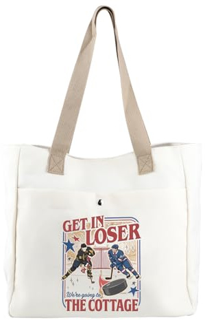 MEIKIUP Ice Hockey TV Show Gifts Heated Sports Tote Bag Get in Loser We're Going to the Cottage Gifts for Hockey Lovers Gym Bag