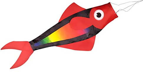 CIM Manche à air Poisson Fisch Windsack - Rainbow - Dimensions: 91 x 38 x 12 cm - avec Clip et émerillon à roulement à Billes - résiste aux intempéries