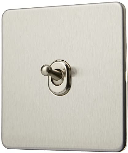 Knightsbridge Screwless 10A 1G Intermediate Toggle Switch - Brushed Chrome