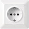 EMOS - Presa Schuko con maggiore protezione da contatto - Montaggio a incasso - 250 V, 16 A - Presa singola con interno - IP20 per interni - bianco (lucido)