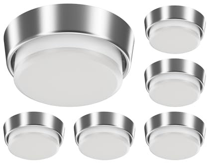 ledscom.de 6 Stück GX53 Lampen-Fassung INEL chrom glänzend rund 90mm Ø inkl. LED Lampe 10,301W 1212lm weiß