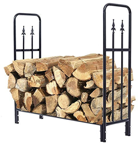 OUPAI Pare-étincelles en fer forgé Grand support de bois de bois de bois de chauffage de bois de chauffage for cheminée en bois de bois de bois de stockage de bois de tenue de support robuste robuste