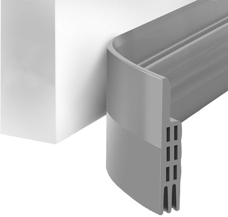 Burlete Puerta Entrada, 5 cm x 100 cm, Gris, Burlete Bajo Puerta Burlete Autoadhesivo de Goma de Silicona, Insonorización, Protección contra el Frío y Sellado