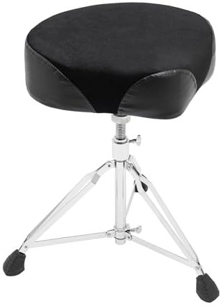 SICHENSH Drumhocker Faltbar Höhenverstellbar Klappbar Drum Hocker Schlagzeughocker mit X-Streben-Design Drum Hocker für Musikunterrichtsräume, Friseursalons und Cafés, Schwarz (Keine Rückenlehne)