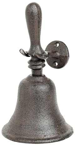 Sungmor Cast Iron Dinner Bell, Rustic Hand Held Bell, Decorative Farmhouse Wall Hanging Doorbell, Indoor Outdoor Call Bell for Kitchen, Patio, Back Door