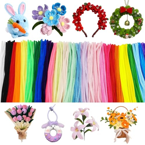 ROEOWENE 300pcs Scovolini Colorati per Lavoretti Fili di Ciniglia Scovolini Pipa Cleaner Pipe Cleaner Strisce Pulisci Tubi Bastoncini Filo di Ciniglia Peluche per Artigianato
