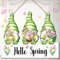 DIELOVEHUA Cartello di Benvenuto Porta, Hello Primavera Pannelli di Decorazione, Targhetta di Benvenuto per Porta di Casa, Segno di Benvenuto Floreale Dello Gnomo, per la Decorazione Domestica