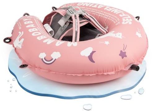 HECCEI Baby Swimming Float, Mambobaby Self-Inflating Baby Pool Float with Adjustable Shoulder Straps, Toddler Pool Float for 3-24 Months, Anti-Flip Design Baby Swim Float for Infants and Toddlers