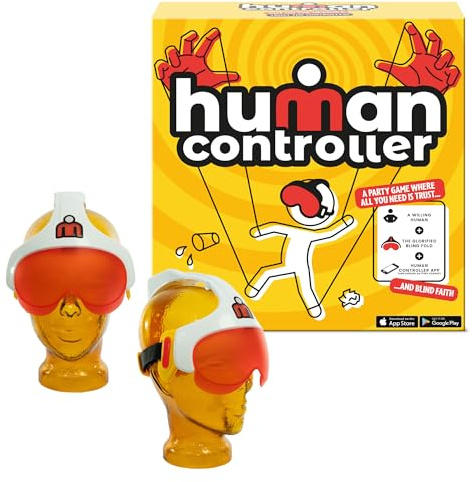TOMY Human Controller Game – Interactive Blindfold Challenge with Vibrating Headset & Mobile App – Fun Team & Party Game for 2+ Players – 30+ Hilarious Tasks – iOS & Android Compatible – Ages 14+