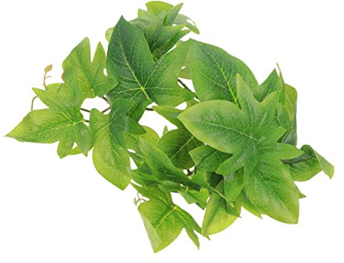 HEMOTON Plante Artificielle Décoration Naturelle en Plastique Suspendue Verte Ventouse pour Reptiles et Animaux Grimpants pour Terrarium et Cage d'animaux Cage d'animaux