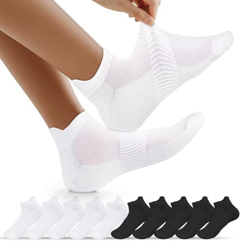 flintronic 10 par sneakers strumpor män, M vit + svart