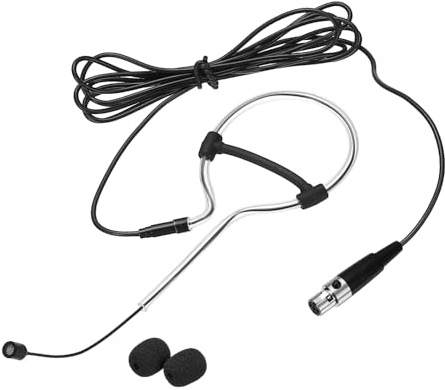 sourcing map Ear Hook Headset Microphone, Single Over Ear Set Hanging Omnidirectional Wired Audio Condenser Microphone Headset with Mini XLR 4 Pin TA4F Plug 3.9ft Cable, Black