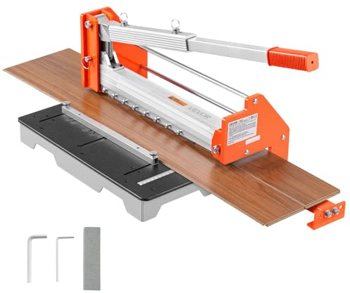 VEVOR Taglierina per Pavimenti in Vinile da 304,8 mm, Taglierina Laminata Spessore di 16 mm con Leva in Lega di Alluminio, Piastra di Supporto Telescopica, Taglia Determinati di Legno Ingegnerizzato