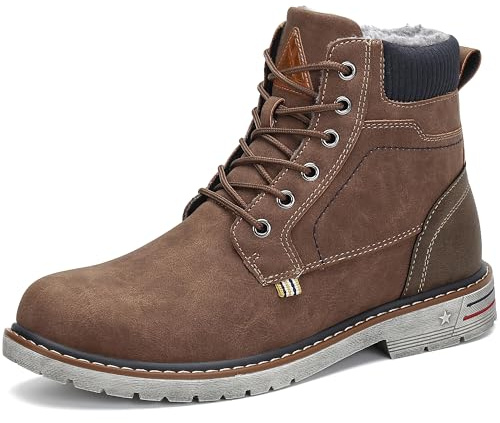 Mishansha Botas de Nieve Hombre Mujer Invierno Marrón Gr.47 | Antideslizantes, Trekking, Cómodas, Repelente al agua, Calentitas, Caminar, Acampada, Puntera cerrada, Zapatos