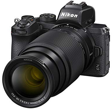 Nikon Z 50 Spiegellose Kamera im DX-Format mit 16-50mm 1:3,5-6,3 VR und 50-250mm 1:4,5-6,3 VR (20,9 MP, OLED-Sucher mit 2,36 Mill. Bildpunkten, Hybrid-AF mit Fokus-Assistent, 4K UHD Video)