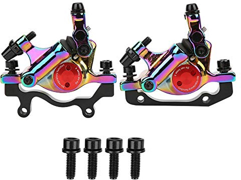 Keenso Fahrrad Hydraulische Scheibenbremse Set, HB-100 Mountainbike Aluminiumlegierung vorne und hinten Hydraulische Scheibenbremse für Mountainbike, Rennrad, elektrisches Faltrad (Bunt)