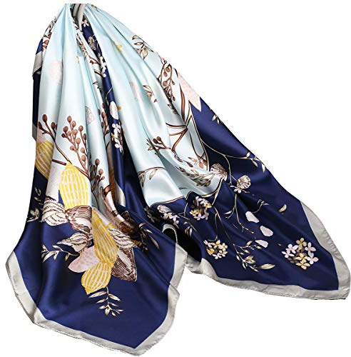 Ecroon Damen Seide Gefühl Schal Halstuch Schal Frauen Elegant Seidenschal Business Seidentuch Scarf Bandana Taschentuch Ansatz Handgelenk Kopftücher