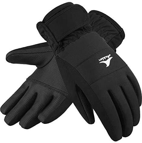 Achiou Kids Ski Gloves, Waterproof Winter Snow Snowboard Gloves Warm Touchscreen for Kids Boys Girls Children Skiing Cycling