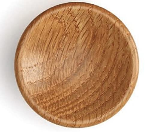 Gedotec Möbelknopf Holz | 1 Stück - Möbel Knöpfe | D: 38 mm | DISC 0530 | Knopf Eiche braun - Möbelknöpfe Holz - natürliches Design | Schrankknopf Schubladenknopf Küchengriffe Türgriffe