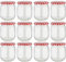 Devitre 12er Set Marmeladengläser 425 ml Einmachgläser mit Deckel + Etiketten