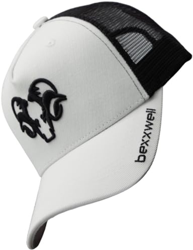 Bexxwell Trucker Cap mit 3D Logo-Stickerei (Weiß/Schwarz)