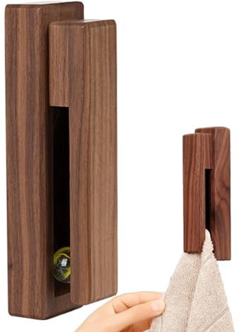 Ganci da bagno adesivi - Ganci da parete in legno, ganci da doccia adesivi | Ganci per asciugamani da parete, clip per ganci da parete impermeabili, gancio in legno, ganci per asciugamani di s
