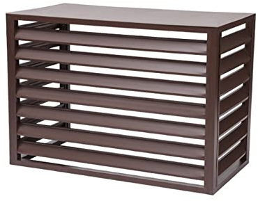 Outdoor-Klimaanlagenabdeckung, Sichtschutzzaun, Abfalleimer, Blumenregal, Fensterläden, Aluminium, Raumteiler (braun)