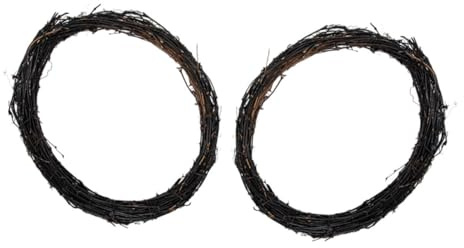 EPIGEIST 2pcs Natural Vine Wreath Diy Craft Supplies Grapevine Rings for Halloween Wedding Party Decorations Twig Wreath Making