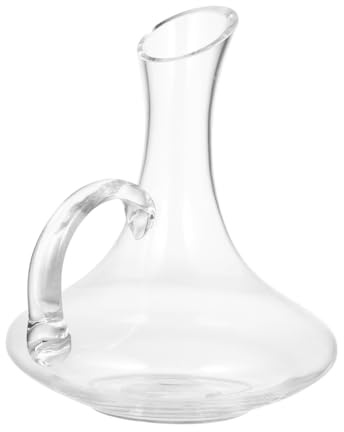 Mipcase 1pezzi Decanter Vetro Senza Piombo Con Manico Bottiglia Distributore Per Vino e Bevande Design Creativo e Moderno Per Migliorare Esperienza Di Degustazione Decorazione Elegante Per