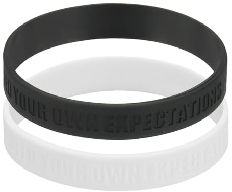 PATIKIL 2Pcs Nothing Impossible Motivational Wristbands, Personalized Bands with Text Silicone Wristbands Custom Rubber Bracelets for for Fitness Workouts Exercise Basketball, Black/White