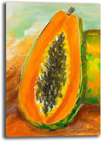 Printerland Quadro su Tela Cucina Frutta Astratta Stile Moderno – Decorazione Murale Design Contemporaneo Stampa Artistica su Canvas per Sala Pranzo Soggiorno (11, 30x40 cm, Canvas intelaiato)