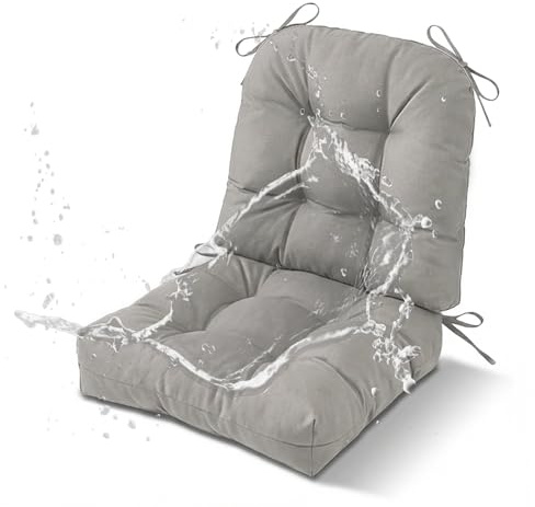 AZVFLY Dicke Outdoor Sitzkissen Stuhl 2 Stück Wasserdichtes (Hellgrau)