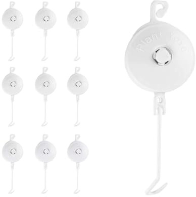 Pflanzen Yoyo Halter – 10 Stück Verstellbare Aufziehstützen Mit Transparentem Seil | Höhenverstellbare Rankhilfe Für Kletterpflanzen, Tomaten, Clematis | Balkon, Garten, Terrasse, Hydrokultur