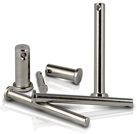 PROTECH Steckbolzen 6x45mm - 10 Stück - Edelstahl V4A Bolzen rostfrei A4 - Sicherungsbolzen, Splintbolzen mit Kopf und Splintloch