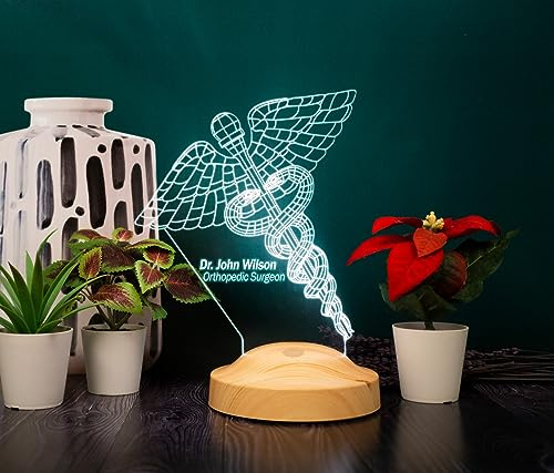 Geschenkelampe Personalisierte Geschenke Medizinsymbol 3D Led Lampe Praxis Artzt Krankenschwester Zahnarzt Apotheker