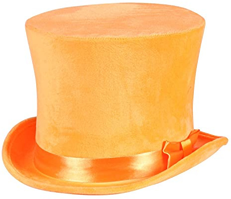 PAPSTAR NEU Hut Zylinder Flair Deluxe, neon-orange, Samtzylinder für Kopfweiten 59-60cm