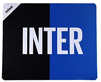 Nilox, Mouse Pad Inter, Mouse Pad con Superficie Antistatica e Antiscivolo, Adatto per Mouse Ottici e Laser, Dimensioni 21x25,5x0,5 cm e Peso di 50 gr