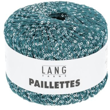 Lang Yarns Paillettes 39.0088 - petrol/silber