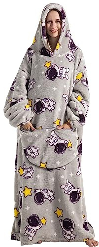 Extra Larga Manta de Gran Tamaño con Capucha, Manta de Forro Polar para Mujeres Adultas, Sudadera Gigante Esponjosa con Capucha para Adolescentes