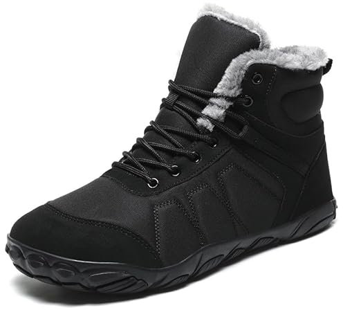 MIFAWA Barfußschuhe Winterstiefel Herren Damen Schneestiefel Herren Damen Winterstiefel Warm Gefüttert Barfußstiefel für Wasserdicht Outdoor Anti-Rutsch Bequem Leicht Schwarz2 40EU