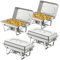 NArra Lot de 4 Ensemble de Buffet à réchaud, 9L Ensemble de Restauration rectangulaire en Acier Inoxydable avec bacs à Nourriture, Chauffe-Plats pour fêtes,dîners,Restauration, Buffet, Mariages
