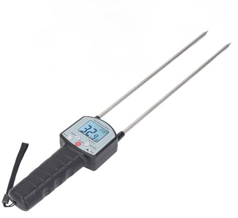 Misuratore di umidità del Fieno Tester Digitale per l'umidità del Fieno con Display LCD Retroilluminato Tester di umidità con Sonda 0-80% per da Foraggio Leymus Chinensis