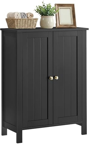 VASAGLE Freestanding Bathroom Floor Storage Cabinet, Storage Cupboard, Bathroom Storage Unit, with 2 Adjustable Shelves, 30 x 60 x 80 cm, Ink Black BCB060B01