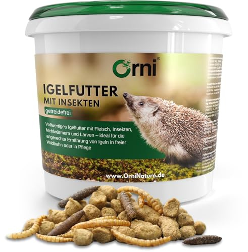 Orni Igelfutter mit Insekten ohne Getreide 5kg Alleinfutter für Igel |